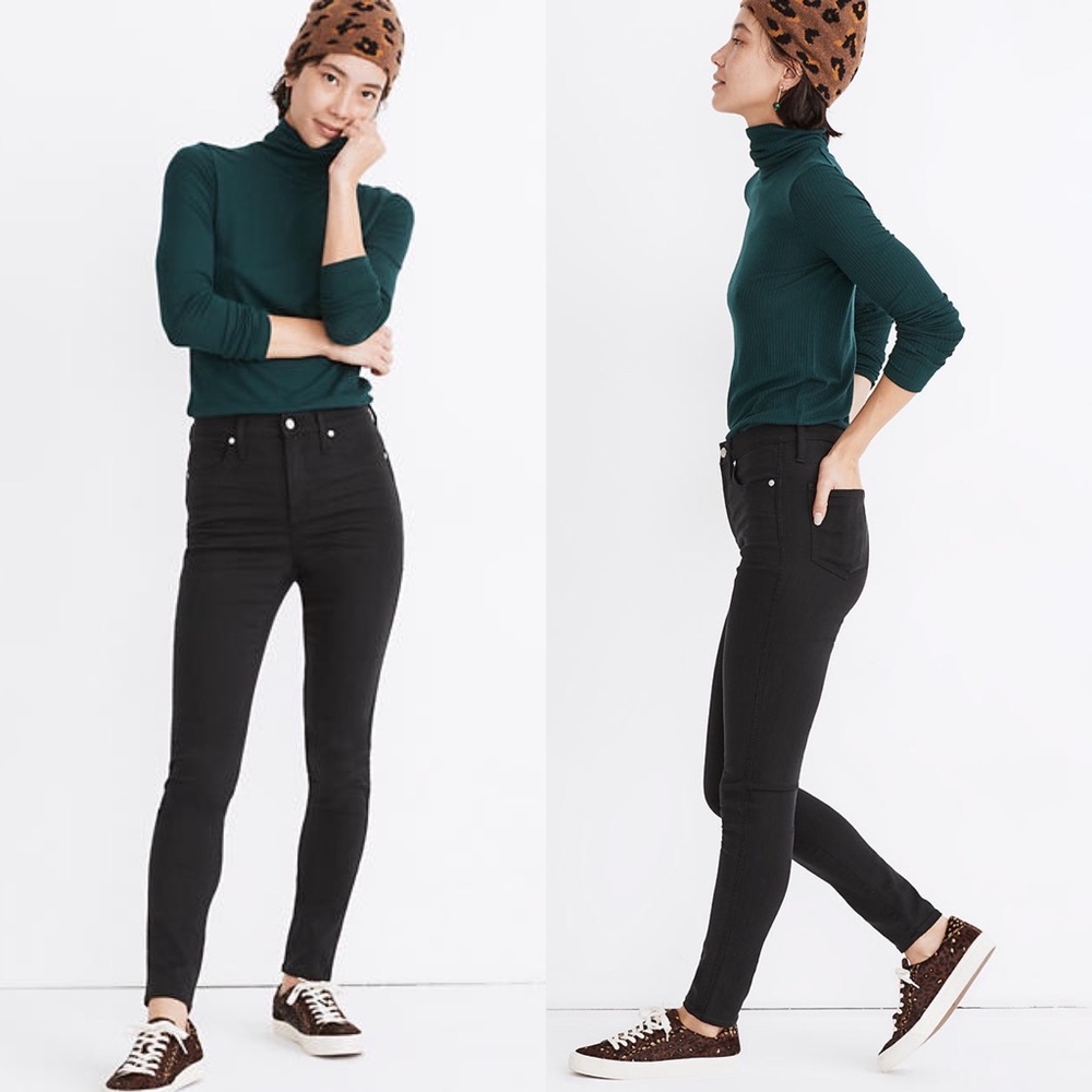 MADEWELL black lunar wash tencel denim 10” High-Rise Skinny jeans 27 TALL